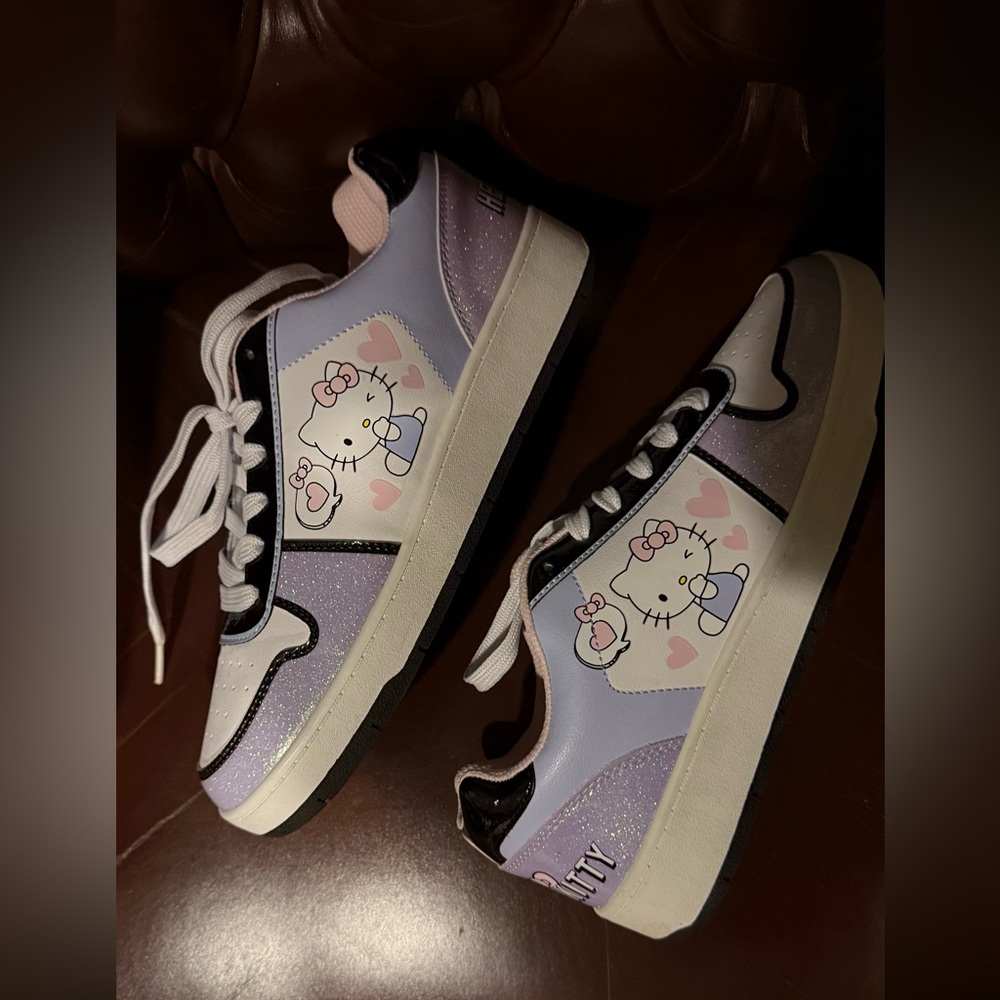 Hello Kitty Lavender, Pink & White Glitter Kids Sneakers